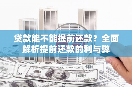 灵武贷款能不能提前还款？全面解析提前还款的利与弊