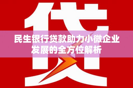 灵武民生银行贷款助力小微企业发展的全方位解析
