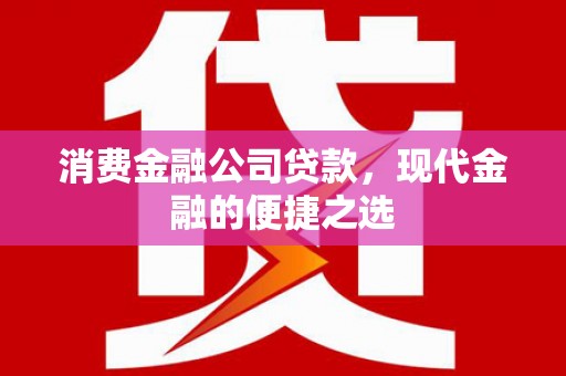 灵武消费金融公司贷款，现代金融的便捷之选
