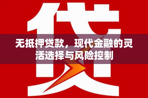 灵武无抵押贷款，现代金融的灵活选择与风险控制