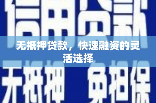 灵武无抵押贷款，快速融资的灵活选择