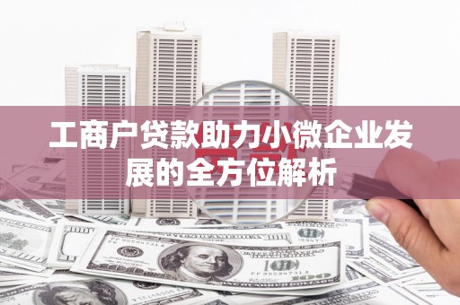 灵武工商户贷款助力小微企业发展的全方位解析