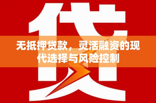 灵武无抵押贷款，灵活融资的现代选择与风险控制