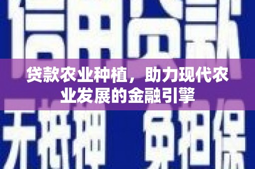灵武贷款农业种植，助力现代农业发展的金融引擎
