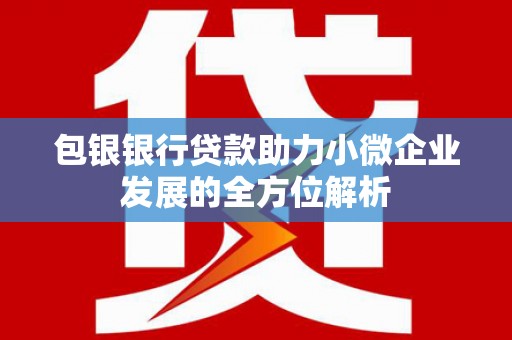 灵武包银银行贷款助力小微企业发展的全方位解析