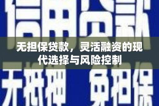 灵武无担保贷款，灵活融资的现代选择与风险控制