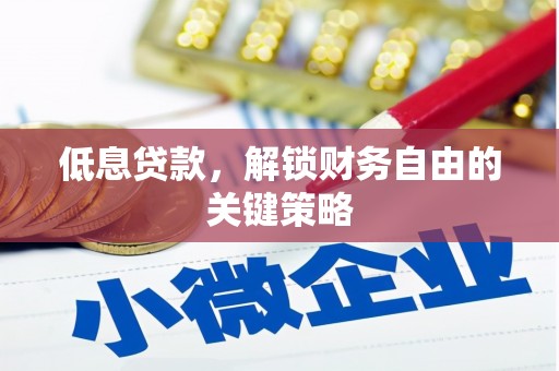 灵武低息贷款，解锁财务自由的关键策略