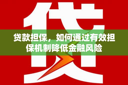 灵武贷款担保，如何通过有效担保机制降低金融风险