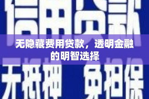 灵武无隐藏费用贷款，透明金融的明智选择
