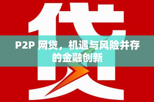 灵武P2P 网贷，机遇与风险并存的金融创新